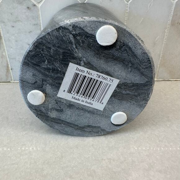 Black Marble Candle Vessel Home Decor Vase New - Picture 2 of 3